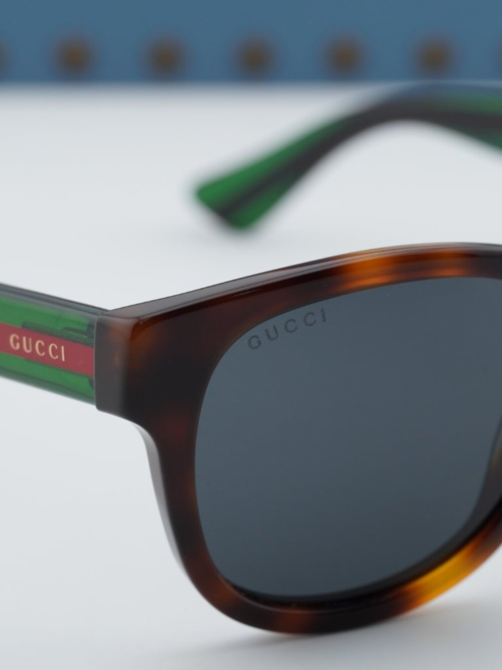 Gucci GG0003S 003 Men Square Sunglasses - Havana / Green / Grey - Picture 2 of 12